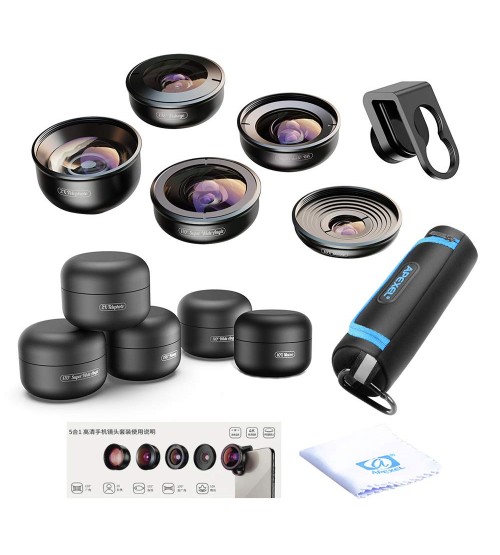 Apexel 5 in 1 Smartphone Lens Kit (APL-HD5V2)